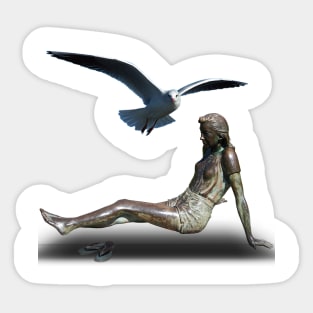 The statue and the bird! Sticker